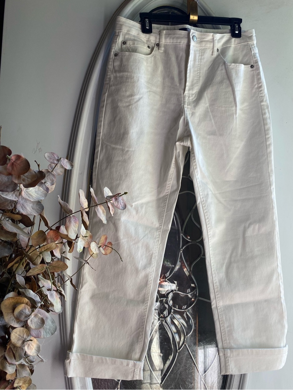 FRYE White Cuffed Jeans Sz 10/30 NWOT!!